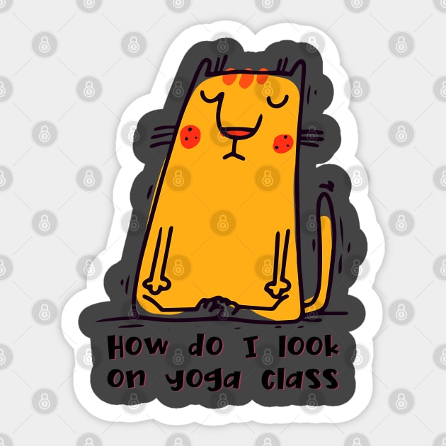 How do I look on yoga class funny yoga and cat drawing Sticker by Red Yoga